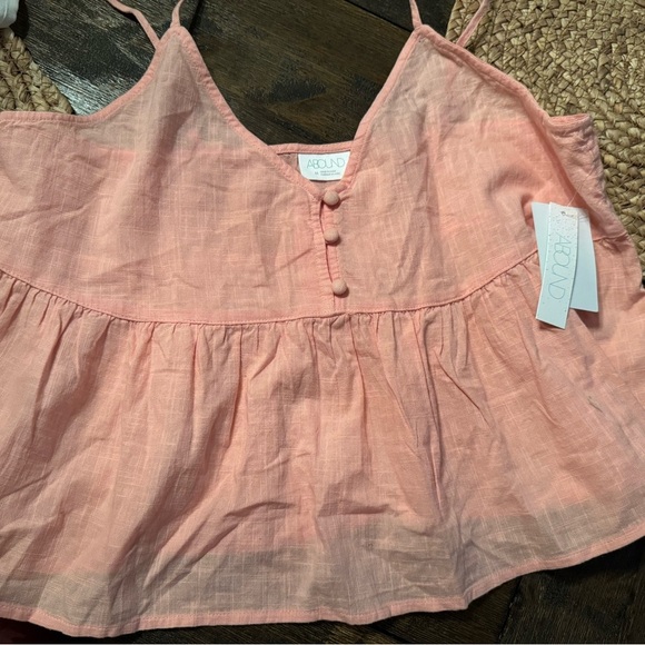 Abound Pink Pudding Cotton Babydoll Crop Tank Top NEW size MED - Picture 4 of 4